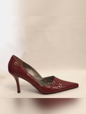 Final Sale - BCBG - PARIS Deep Red Patent Leather Pointed Toe Stiletto Heels